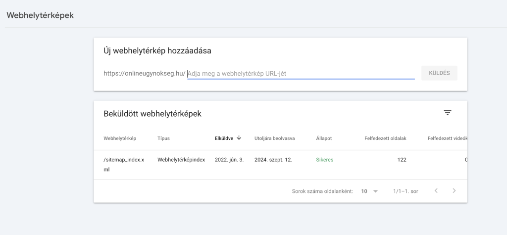 webhelytérkép hozzáadása